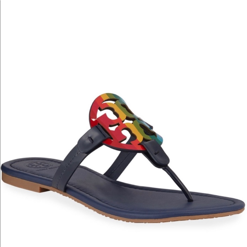 TORY BURCH BRIGHT RAINBOW ROYAL NAVY BLUE Sandal